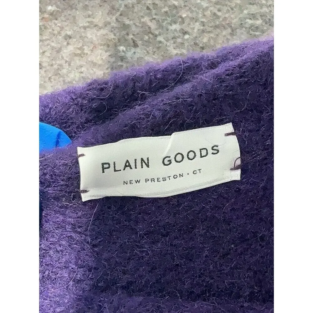 Plain Goods Alpaca Wool Blend Purple funnel neck Turtleneck Sweater S